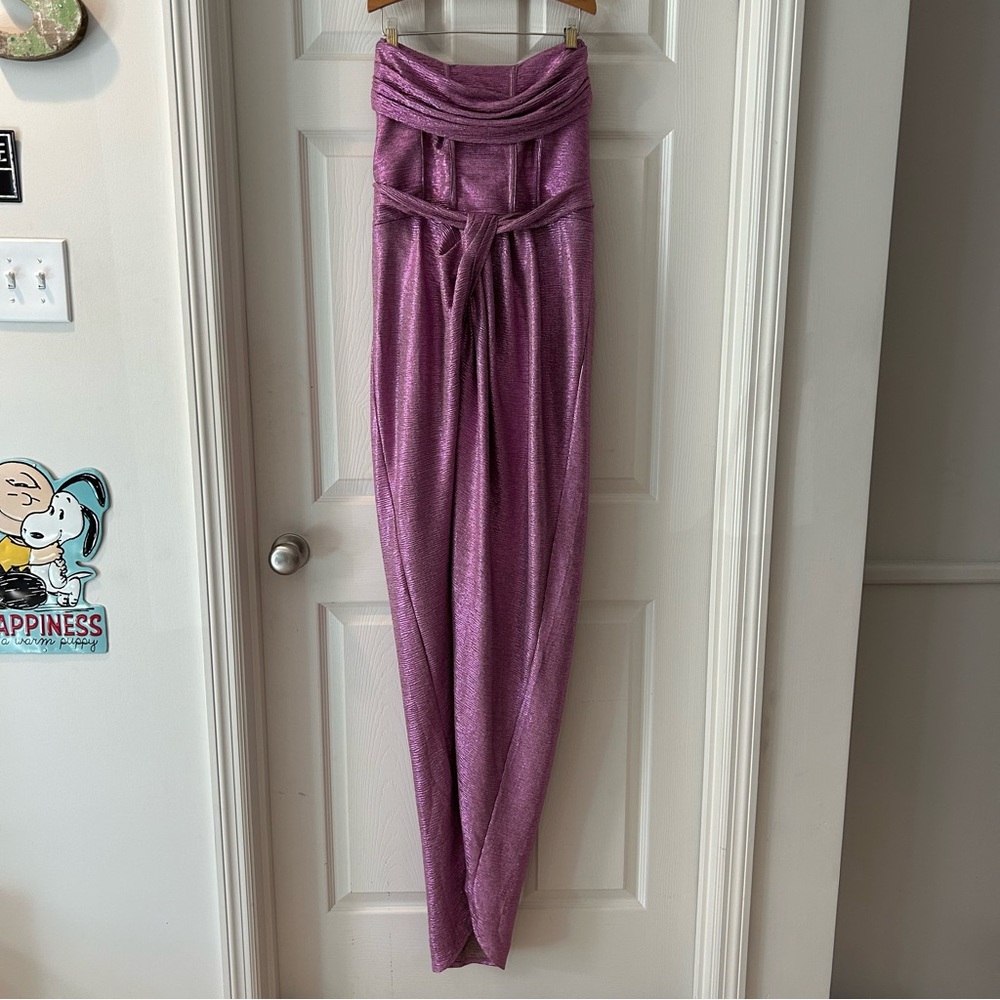 Showpo Strapless Purple Dress - Picture 2 of 12